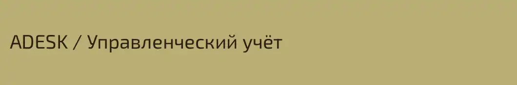 ADESK / Управленческий учёт